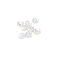 Set of 8 white iridescent resin 6mm fish scale round flatback cabochon beads - Iridescent White (1-6MM)