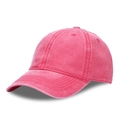 Rose pink washed cotton baseball cap with six-panel structure and reinforced brim - Adjustable / Rose Pink(6)