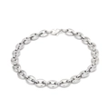 Pulsera de eslabones de grano de café en acero inoxidable plateado con cierre de langosta - Pulsera / Plateado