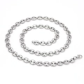 Dettaglio della catena a chicco di caffè in acciaio inossidabile argento con maglie - Collana / Argento