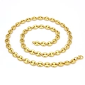 Collana a maglie chicco di caffè oro lucido con chiusura a moschettone a spirale - Collana / Oro