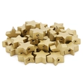 Montón de cuentas de madera doradas en forma de estrella con agujeros para joyería DIY - 15mm (100 Unidades/Paquete) / Dorado
