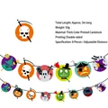 3m Halloween banner with round skull and pumpkin paper flags for party decoration - 8-Piece Round Pattern Banner