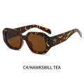 Gafas de sol poligonales retro con montura de carey y lentes de color té - Montura de Carey Lente Té