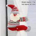 Santa Claus plush curtain tieback in red and white knit fabric for Christmas decor - Santa Claus Curtain Buckle