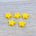 Five yellow synthetic fire opal star cabochons for handmade DIY jewelry making projects - Yellow