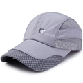 Quick-dry light grey outdoor mesh baseball cap with CT outdoors logo for hiking - Adjustable / Gray
