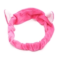 Detail showing the plush pink cat ear headband texture and cute white interior design - Light Pink