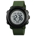 Orologio sportivo digitale da uomo con cinturino in silicone testurizzato verde militare - Anello in Plastica Display Bianco / Verde Militare