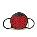 Cute red and black ladybug shaped PU leather crossbody bag for kids with rope strap - Ladybug