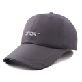 Dark grey waterproof quick-dry baseball cap with white SPORT embroidery for outdoor sports - Adjustable / Gray