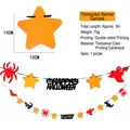 Set di striscioni di Halloween con stelle arancioni e ciondoli Happy Halloween - Striscione con Pentagramma Arancione