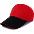 Gorra de béisbol clásica en rojo y negro con visera curva y una elegante vista lateral de 45 grados - Ajustable / Rojo