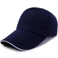 Gorra de béisbol clásica en algodón azul marino con detalle blanco en el borde de la visera - Ajustable / Borde Sándwich Blanco / Azul Marino