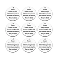Macro shot of 9 stainless steel round charms with engraved inspirational quotes - Braver Stronger Smarter / 20mm