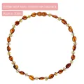 Handcrafted multi-colored Baltic amber bead necklace for kids, 33cm length - Approx. 33CM / Multicolor Amber Baby Necklace (AMK8)