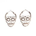 Gothic holle schedel oorbellen met hartvormige ogen in vintage goudkleurige look - Goud
