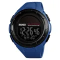 Λεπτομέρεια μπλε ηλιακού ρολογιού με ψηφιακή οθόνη και 50 μέτρα αδιάβροχη προστασία - Μπλε
