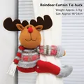 Christmas reindeer curtain tieback with brown plush and red knitted sweater detail - Reindeer Curtain Buckle