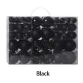 100pcs Black Christmas Ornaments Set with Matte, Shiny, Glitter and Hollow Spheres - 100pcs Pack / Black