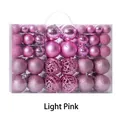 100-pack light pink Christmas tree ornaments with matte, glitter, and hollow finishes - 100pcs Pack / Pink