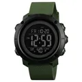 Orologio sportivo digitale impermeabile verde militare con doppio display e cinturino - Anello in Plastica Display Nero / Verde Militare