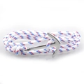 Handgemaakte geweven nautische armband wit met rood-blauwe strepen en zilveren sluiting - Wit Rood Blauw Gestreept