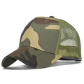 Casquette trucker camouflage vert avec motif forêt et panneau arrière en maille - Réglable / Camouflage Woodland/Filet Olive (4)