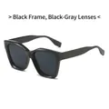 Occhiali da sole cat-eye vintage con montatura nera spessa e lenti grigio scuro per moda - Montatura Nera Lenti Grigio Nero