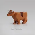 Brown bull animal building block model toy accessory JM010, size 7.5x3x4cm - Yellow Ox