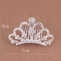Silver crown hair comb with colorful rhinestones and bow design for girls, size 4x7cm - Butterfly White