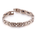 Bracciale a maglie da donna in acciaio inossidabile oro rosa con pietre magnetiche - Oro rosa