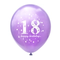 Glossy purple latex balloon with 18 happy birthday print for birthday party decor - 10pcs/pack / Purple