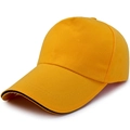 Berretto da baseball giallo vivace con visiera curva e sottili profili neri - Regolabile / Decorazione Linea a Contrasto Nera / Giallo