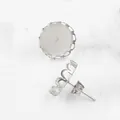 Supports de boucles d'oreilles couronne 12mm en acier argenté pour bijoux DIY - Style de Couronne 1 (12mm ID)