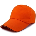 Gorra de béisbol naranja clásica con ribetes negros en la visera curva - Ajustable / Borde de Contraste Negro / Naranja