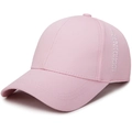 Berretto da baseball rosa con ricamo laterale bianco e design classico a sei pannelli - Regolabile / Rosa