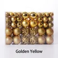 Goldenes Weihnachtskugel-Set mit glänzenden matten und Glitzer-Oberflächen in Box - 100er Pack / Gold