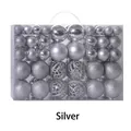 Silbernes Weihnachtsball-Set mit Glitzer, matt und hohl in transparenter Box - 100er Pack / Silber