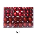 Set mit 100 weihnachtsroten Kugeln in glänzend, matt und glitzernd dekoriert - 100er Pack / Rot