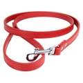Red PU leather pet leash for cats and dogs with durable silver metal hardware - Size XS 1.0cm*120cm Round Rope Style / Red