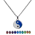 Chinese Tai Chi Yin Yang necklace in stainless steel with temperature color change effect - Tai Chi Mood Color Changing