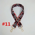 Close-up of adjustable woven shoulder strap with geometric patterns and gold metal buckles - #11 Black Red Ethnic