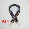 Close-up of geometric ethnic pattern bag strap with gold metal hooks and adjustable buckle - #24 Color Wave