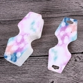 Foldable jewelry display cards with colorful geometric patterns and hanging holes - Glittery Stars