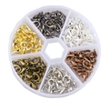 6-color assorted lobster clasp set with jump rings in a transparent storage box - 120pcs Lobster Clasps Combo