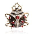 Exquisite ladybug jewelry box with gold metal, red rhinestones and insect-themed design - Gold White Ladybug (xz4815C)