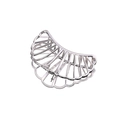 Pinza para el cabello minimalista de metal plateado en forma de abanico con acabado brillante - Plateado