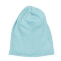 Light blue slouchy cotton beanie hat for kids, soft knit winter cap for boys and girls - Light Lake Blue