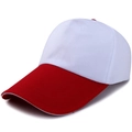 Gorra de béisbol clásica bicolor rojo y blanco en sarga de algodón unisex - Ajustable / Blanco